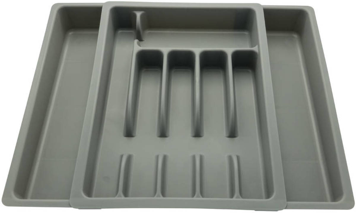 4cookz universele uitschuifbare bestekbak 29-50 cm - 38cm diep - Grijs