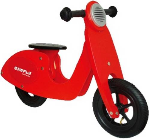 Merkloos Houten loopscooter rood