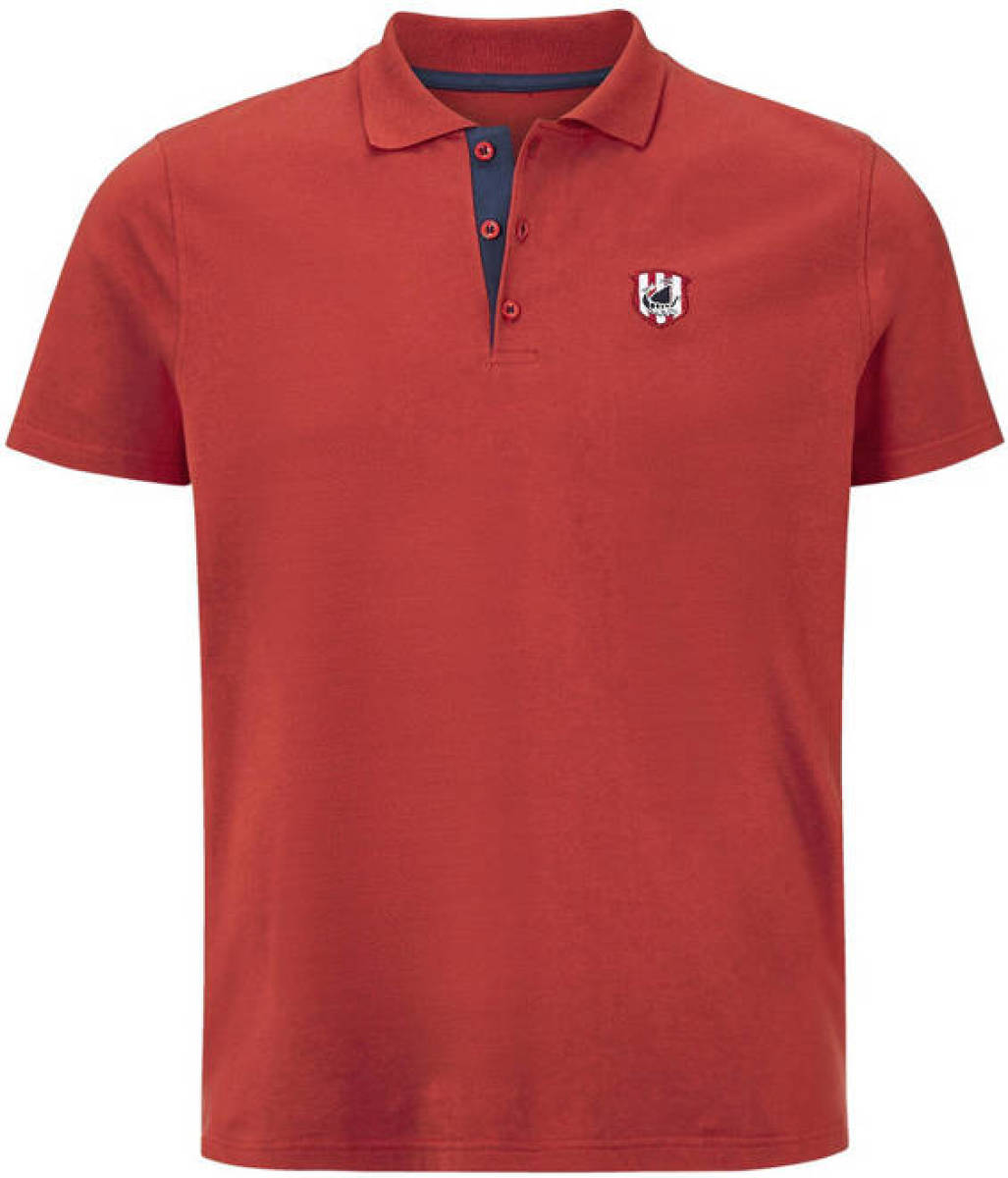 Jan Vanderstorm oversized polo NISSE met 3D applicatie Plus Size rood