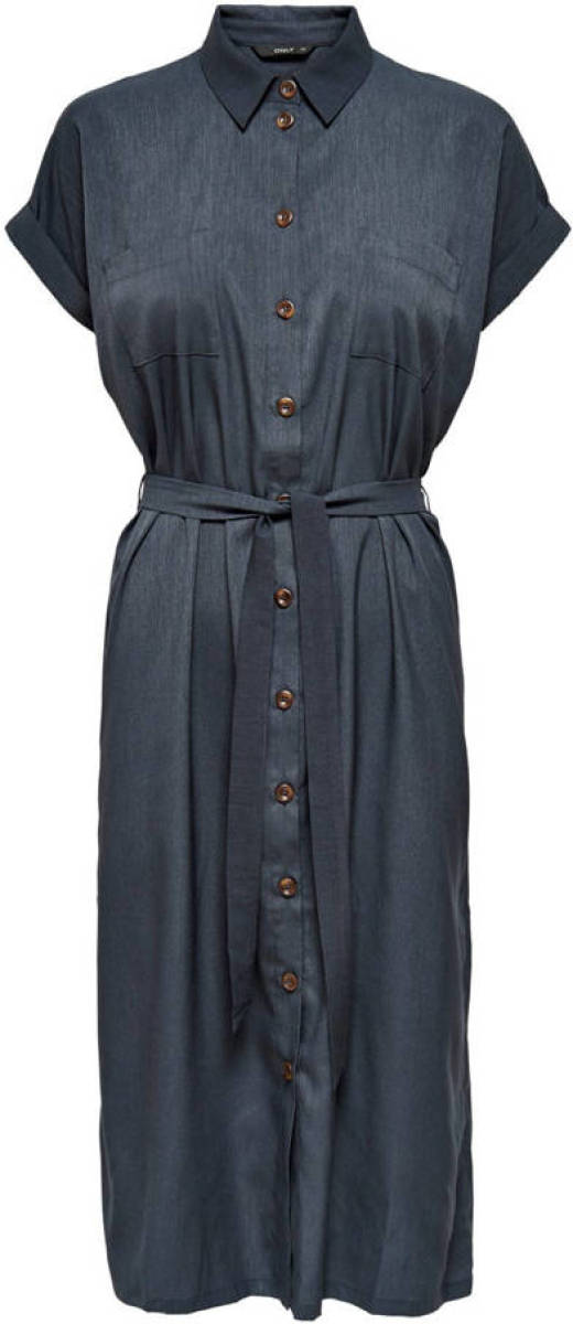 Only blousejurk Hannover met ceintuur blauw