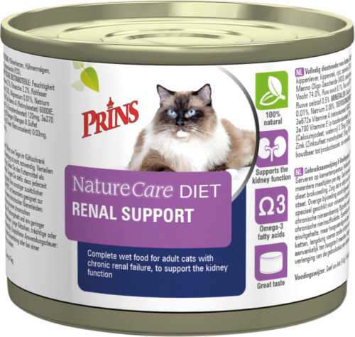 6x Prins Prins NatureCare Diet Renal Support Kat Natvoer 200 gr