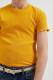 WE Fashion ribgebreid T-shirt met borduursels oker geel