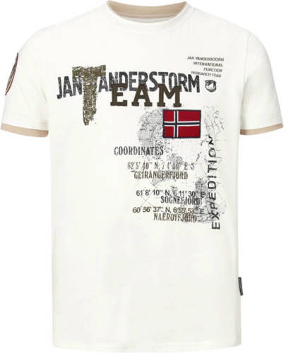 Jan Vanderstorm T-shirt SÖLVE met printopdruk Plus Size wit