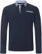 Charles Colby loose fit polo EARL CHAD Plus Size donkerblauw