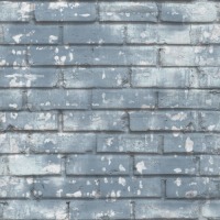 Urban Friends & Coffee Behang bakstenen blauw en wit