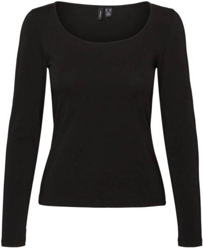 VERO MODA longsleeve VMMAXI met biologisch katoen zwart