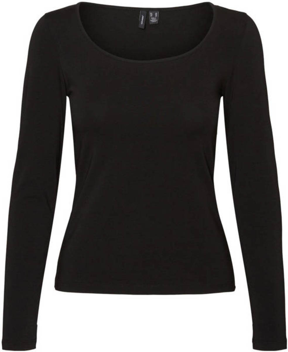 VERO MODA longsleeve VMMAXI met biologisch katoen zwart