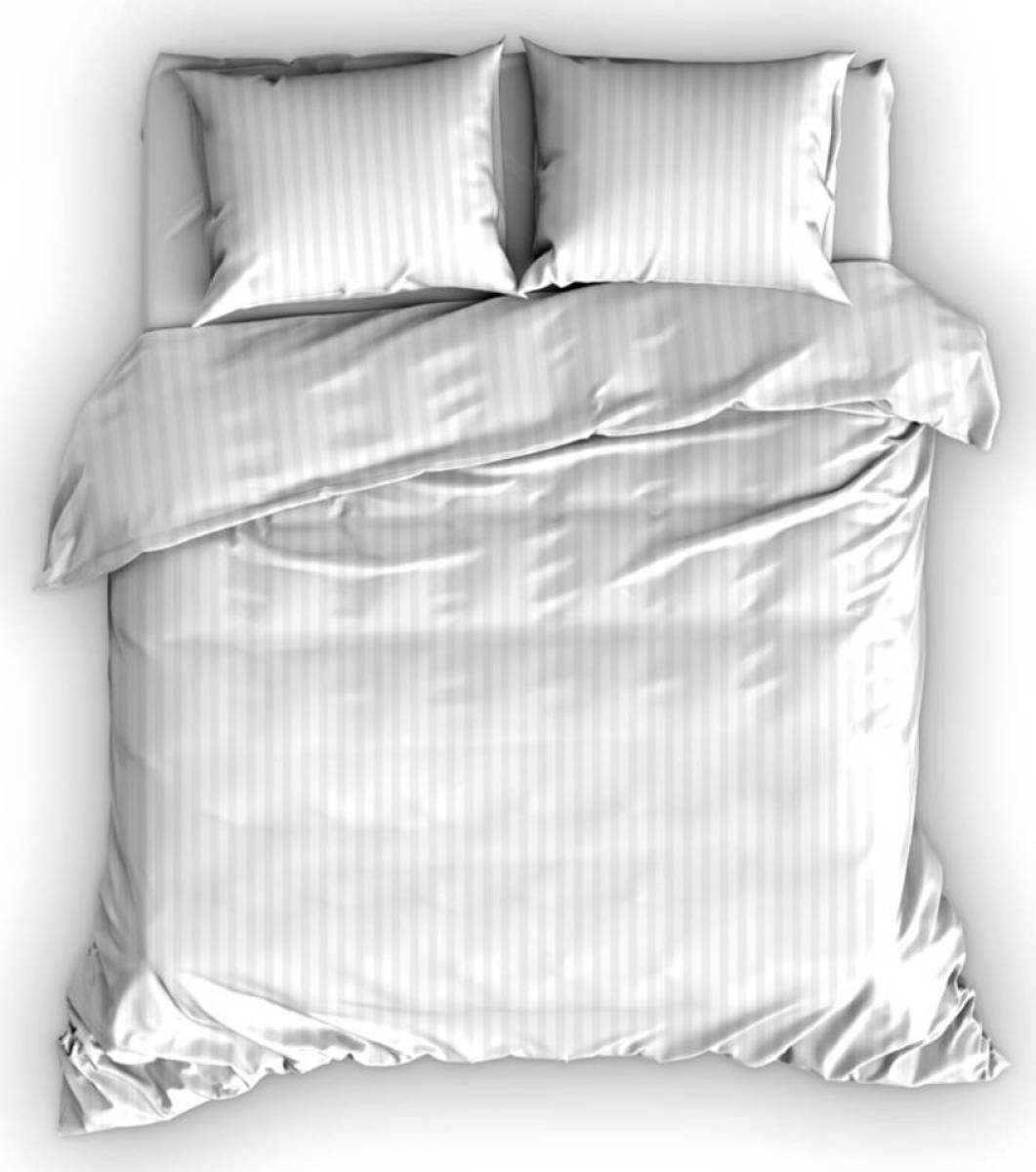 Satin d'Or dekbedovertrek Streep Wit-200x200/220