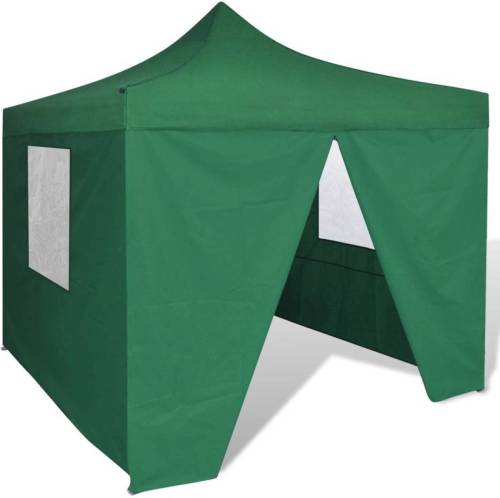 VidaXL Vouwtent met 4 zijwanden 3x3 m groen