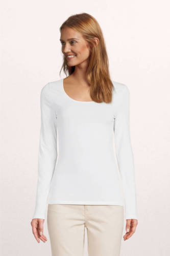 VERO MODA longsleeve VMMAXI met biologisch katoen wit