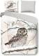 Snoozing Snowy Owl flanel dekbedovertrek - 1-persoons (140x200/220 cm + 1 sloop)