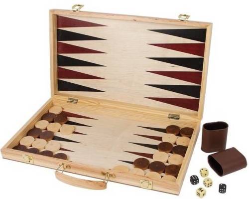 Small Foot schaakspel en backgammon koffer 52 x 45 x 3 cm