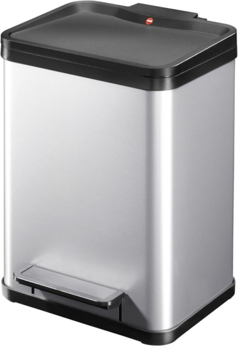 Hailo Öko duo Plus afvalscheider - maat M - 2 x 9 liter - zilver