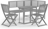 VidaXL 4-delige Bistroset massief acaciahout grijs