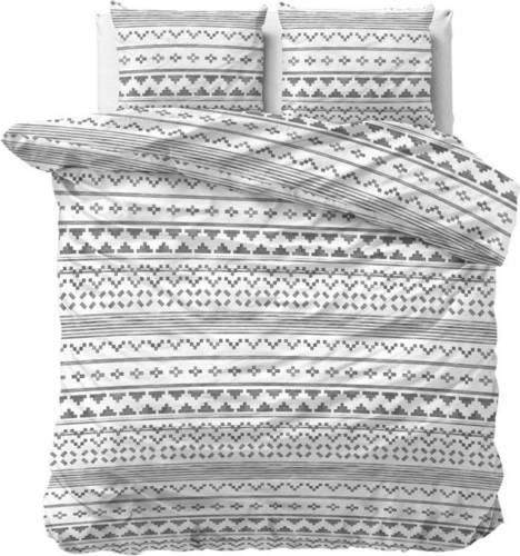 DreamHouse Bedding Scandino dekbedovertrek - Lits-jumeaux (240x200/220 cm + 2 slopen) - Katoen satijn - White