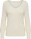 Only Long V-neck Knitted Pullover Dames White