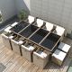 VidaXL 13-delige Tuinset met kussens poly rattan beige