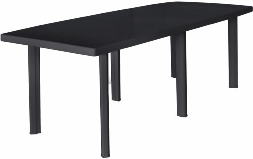 VidaXL Tuintafel 216x90x72 cm kunststof antraciet