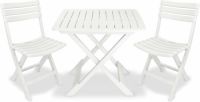 VidaXL 3-delige Bistroset inklapbaar kunststof wit