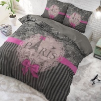 DreamHouse Bedding I Love Paris Pink Lits-jumeaux (240 x 220 cm + 2 kussenslopen) Dekbedovertrek