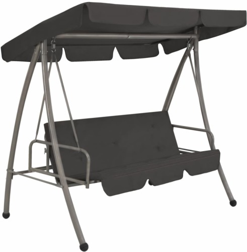 VidaXL Schommelbank voor buiten met dak 192x118x175 cm staal antraciet