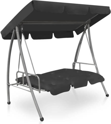 VidaXL Schommelbank voor buiten met dak 192x118x175 cm staal antraciet