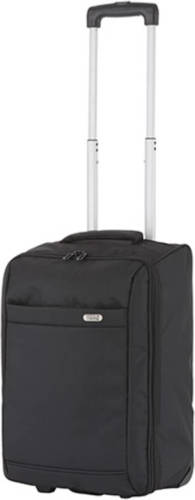 TravelZ - Handbagage trolley - Handbagagekoffer 51cm - Ultralicht 1,7kg - 2 wiel - Volledig gevoerd - Zwart