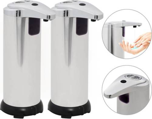 VidaXL Automatische zeepdispensers infraroodsensor 600 ml 2 st