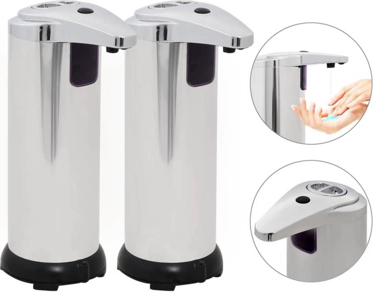 VidaXL Automatische zeepdispensers infraroodsensor 600 ml 2 st