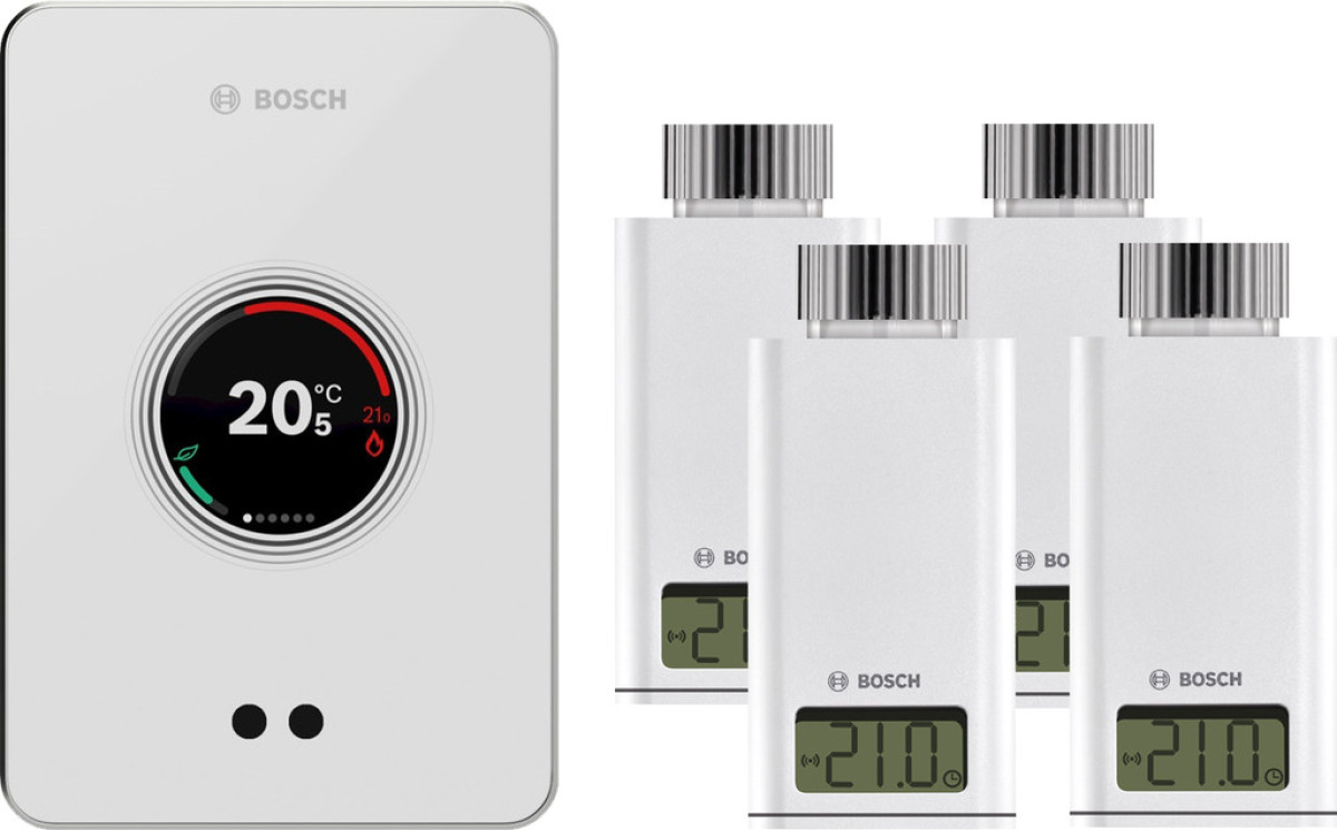 Bosch EasyControl CT200 wit + 4x Bosch EasyControl Smart Radiator Thermostat RT10-RF