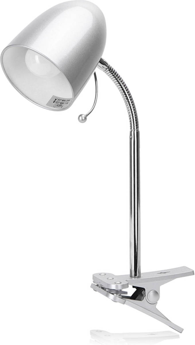 Aigostar Led Klemlamp - E27 - Zilver - Excl. Lampje