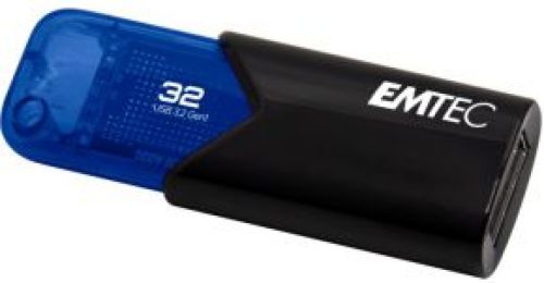 Emtec B110 Click Easy 3.2 USB flash drive 32 GB USB Type-A 3.2 Gen 2 (3.1 Gen 2) Zwart, Blauw