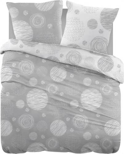 Snoozing Lex flanel dekbedovertrek - Lits-jumeaux (270x200/220 cm + 2 slopen) - Flanel - Grijs