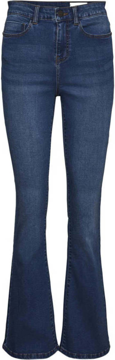 NOISY MAY high waist flared jeans NMSALLIE medium blue denim