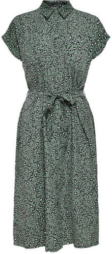 Only blousejurk Hannover met ceintuur groen