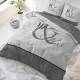 DreamHouse Bedding Mr and Mrs dekbedovertrek - 1-persoons (140x200/220 cm + 1 sloop) - Katoen - Anthracite