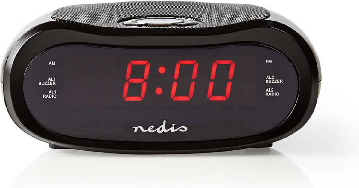 Nedis Digitale Wekkerradio LED van 0,6" FM 20 Voorkeuze-Instellingen Sluimeren