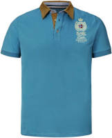 Jan Vanderstorm loose fit polo JOAKIM Plus Size met borduursels petrol