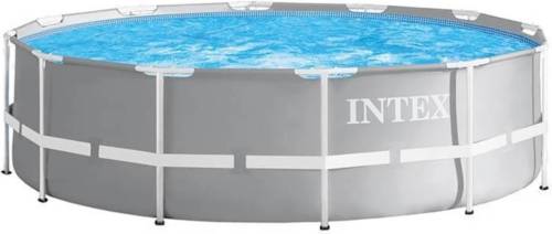 Intex opzetzwembad met filterpomp en ladder Prism Frame Ø366 x 99 cm grijs