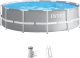 Intex opzetzwembad met filterpomp en ladder Prism Frame Ø366 x 99 cm grijs