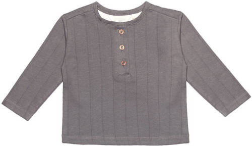 Moodstreet Petit gestreepte longsleeve Jules van biologisch katoen grijs