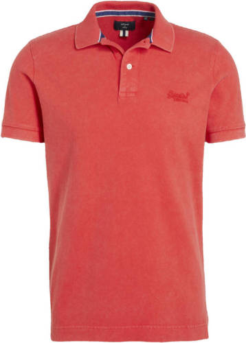 Superdry slim fit polo van biologisch katoen rood