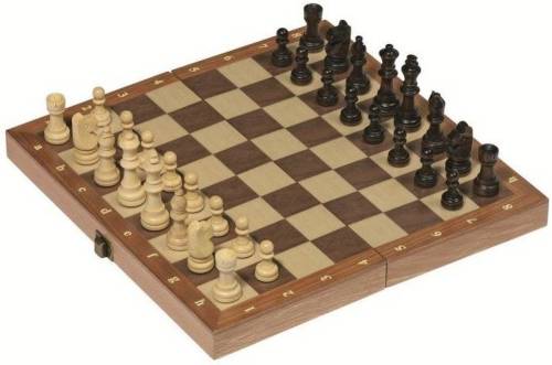 Goki opvouwbaar houten schaakspel 30 x 30 cm