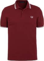 Fred Perry regular fit polo Twin Tipped donkerrood