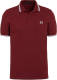Fred Perry regular fit polo Twin Tipped donkerrood