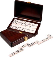 Philos domino dubbel 6 walnoten box 20x12,5cm