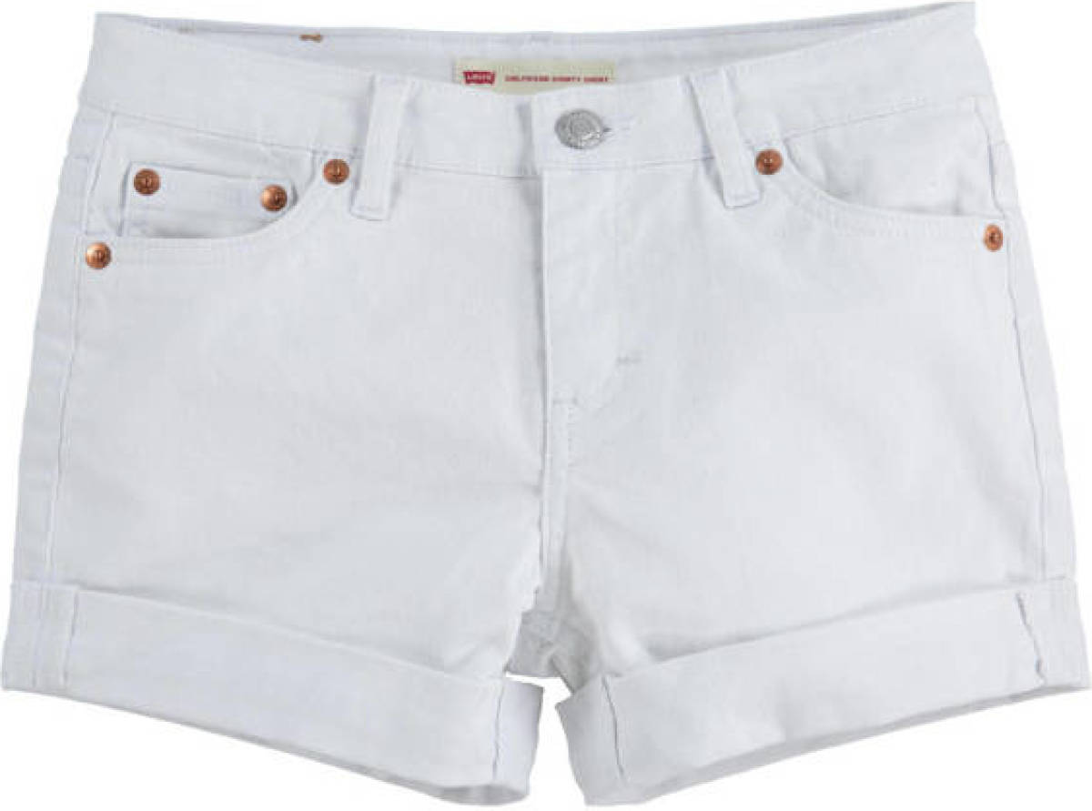 Levi's Kids Girlfriend loose fit jeans short white001