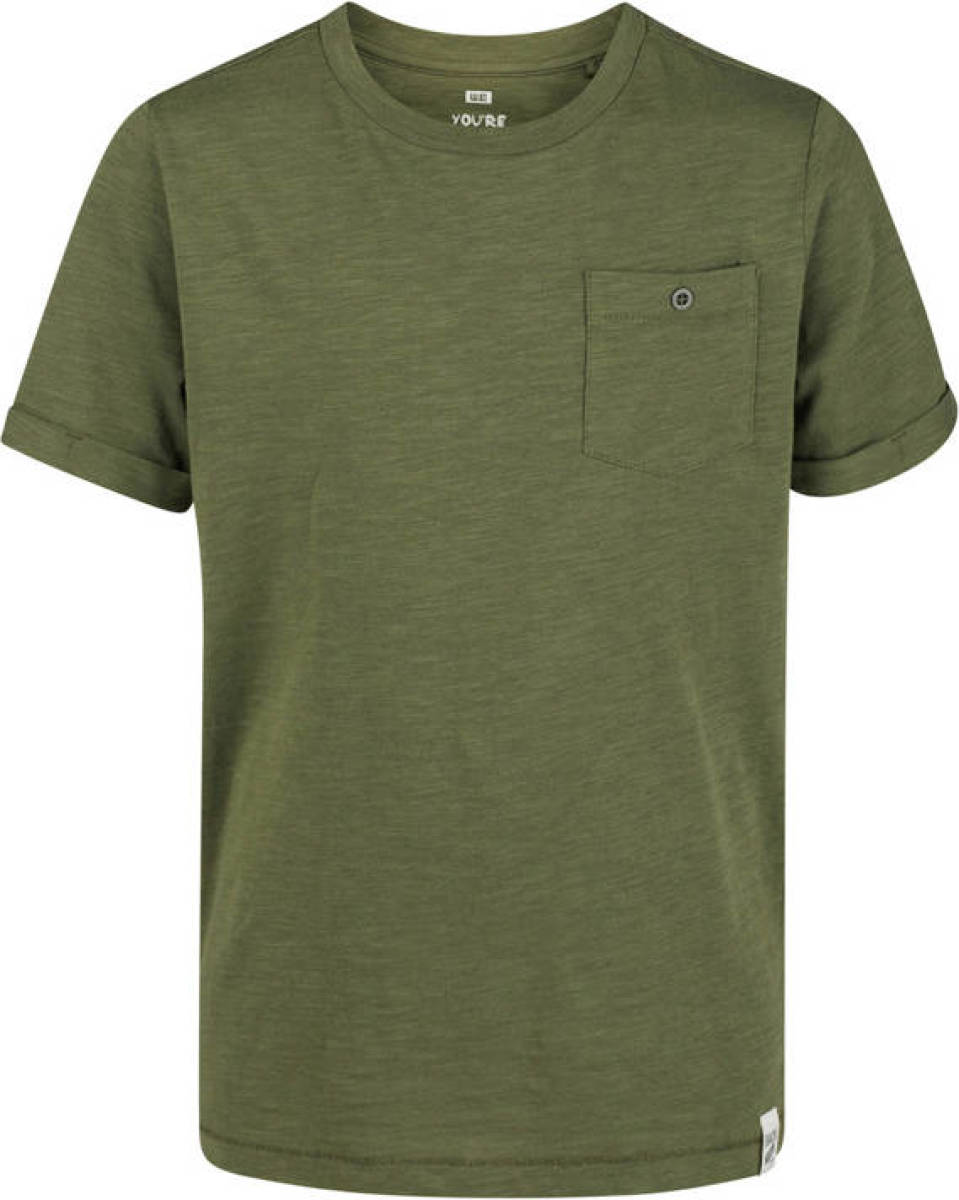 WE Fashion T-shirt donkergroen