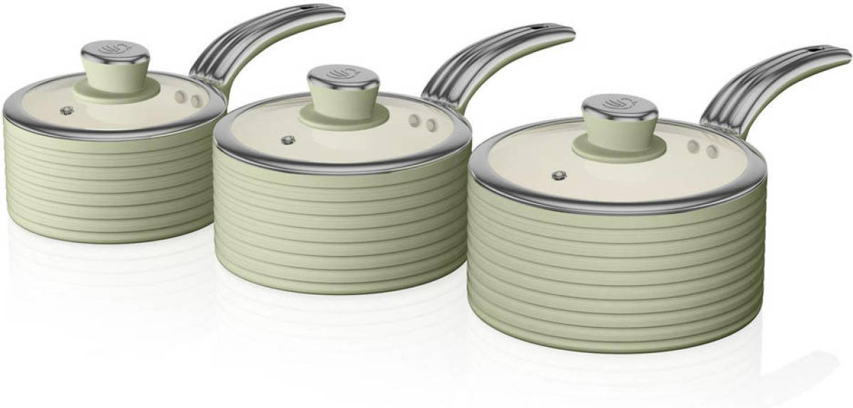 Swan SWPS3020GN Retro Pannenset Groen