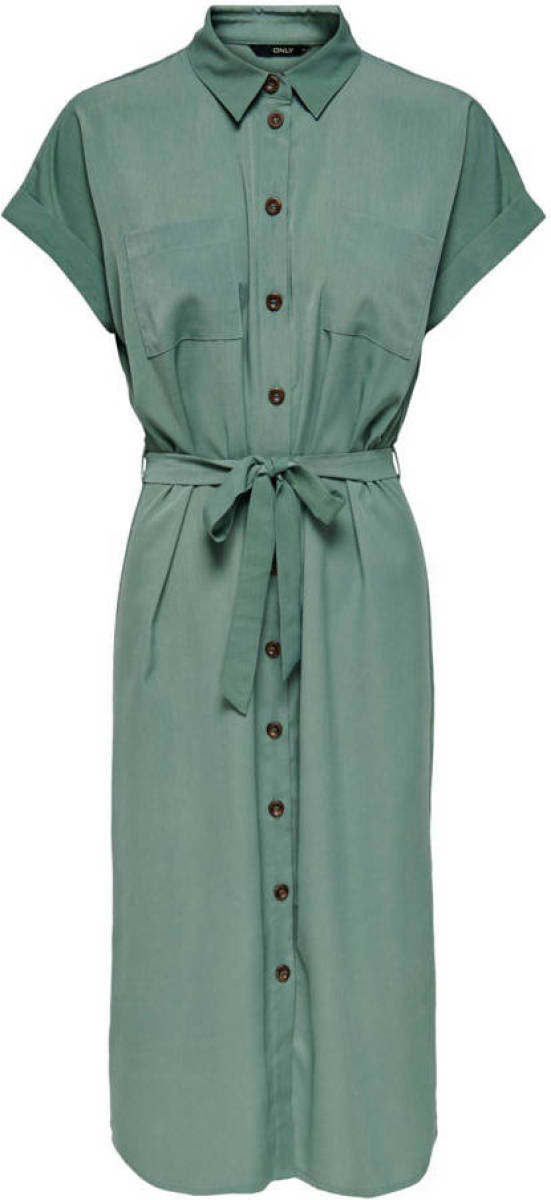 Only blousejurk met ceintuur groen